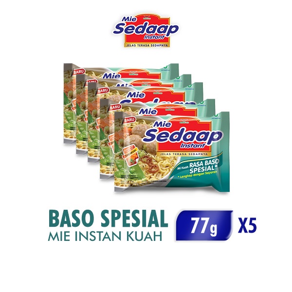 

NEW Sedaap Mie Instan Baso Spesial 77 gr x 5 pcs