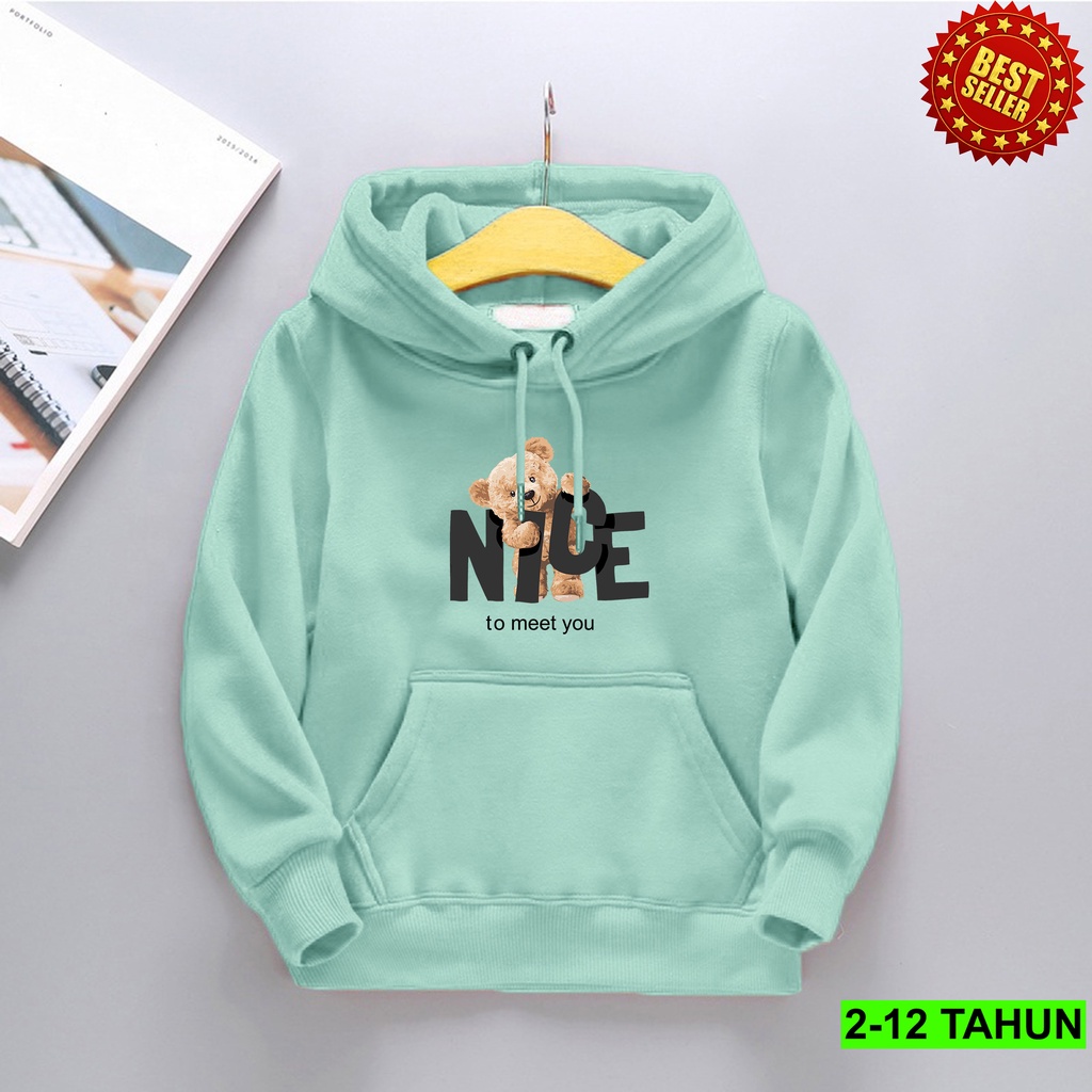 Hoodie NICE Anak Laki Laki Perempuan / Jaket BEST SELLER  Anak Usia 2 3 4 5 6 7 8 9 10 11 12 Tahun / Sweater NICE TERBARU Anak Cewek Cowok  Switer Distro Bisa COD