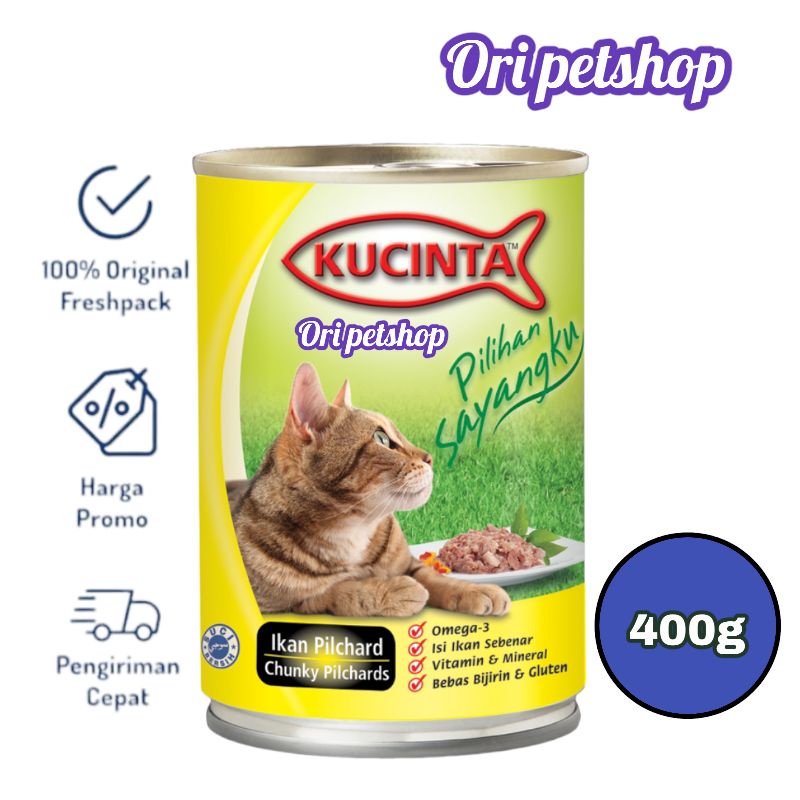 Kucinta Kaleng 400gr Makanan Kaleng Kucing - Chunky Pilchards