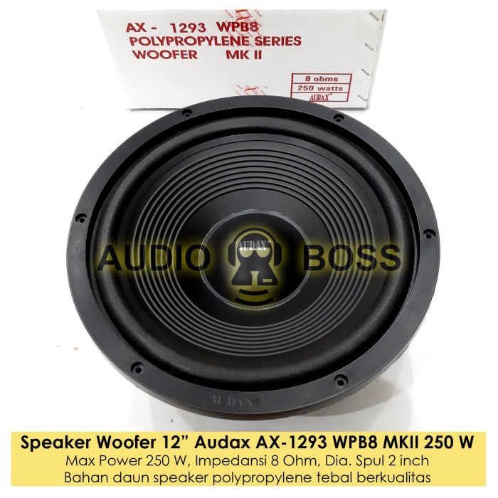 SPEAKER Speaker 12 inch Woofer Audax AX - 1293 WPB8 MKII Bass Polypropylene stereo karaoke usb mic t