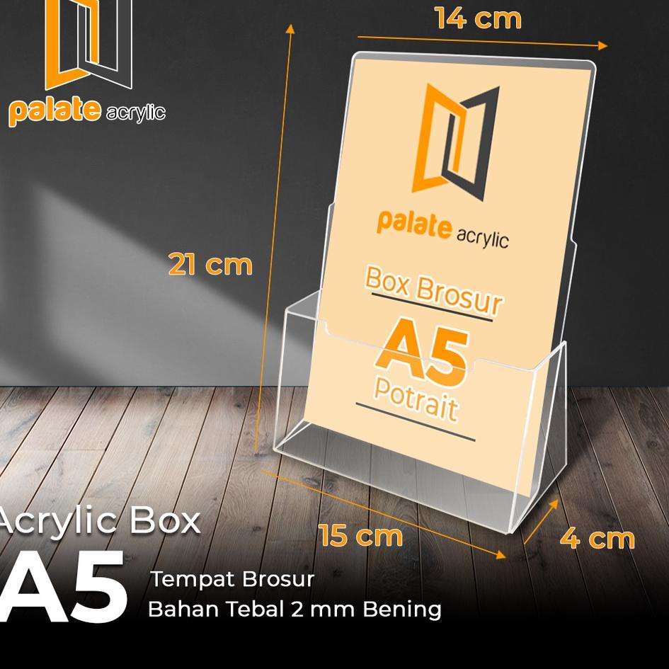 

hsd RAK / TEMPAT BROSUR BROCHURE ACRYLIC / AKRILIK BROSUR BOX A5 Tampil Beda dengan