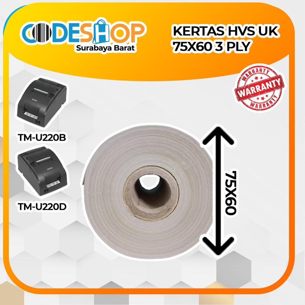 

㊠ 75 x 60 NCR 3 PLY PAPER ROLL / KERTAS STRUK KASIR ㅄ