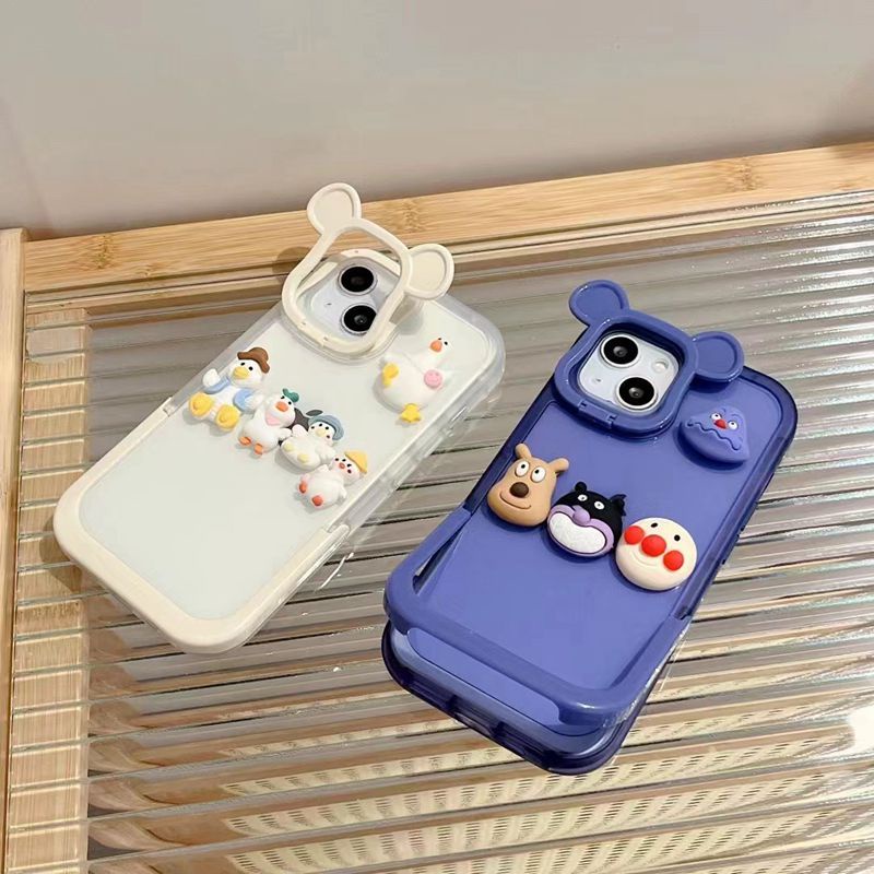 Casing Soft Case IPhone XS Max XR 11 12 13 14 Pro Max 14 pLUS 7 + 8 + Aksen Boneka 3D Untuk Wanita