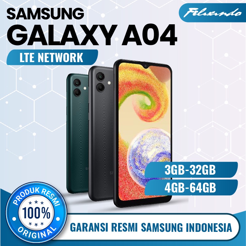 Handphone Samsung Galaxy A04 3/32 4/64 RAM 3 4 ROM 32 64 GB 3GB 4GB 32GB 64GB HP Smartphone Android