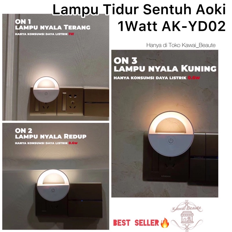 Lampu Tidur Sentuh Aoki 1 Watt AK-YD02 Isi 300 pcs/ctn