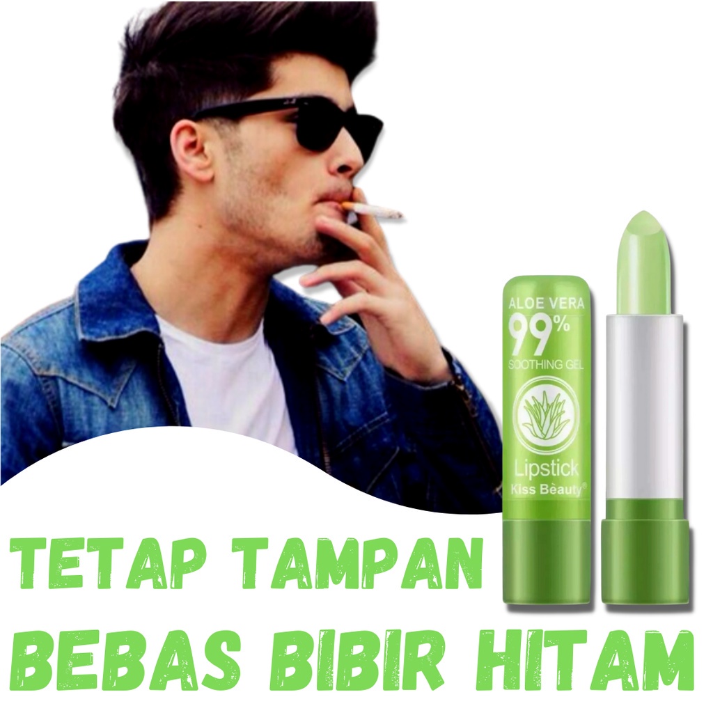 Lipstik Anak Anak  Liptin Lip Balm Pelembab Bibir Aloe Vera Pemerah Bibir Hitam Pria Perokok Dan Pen