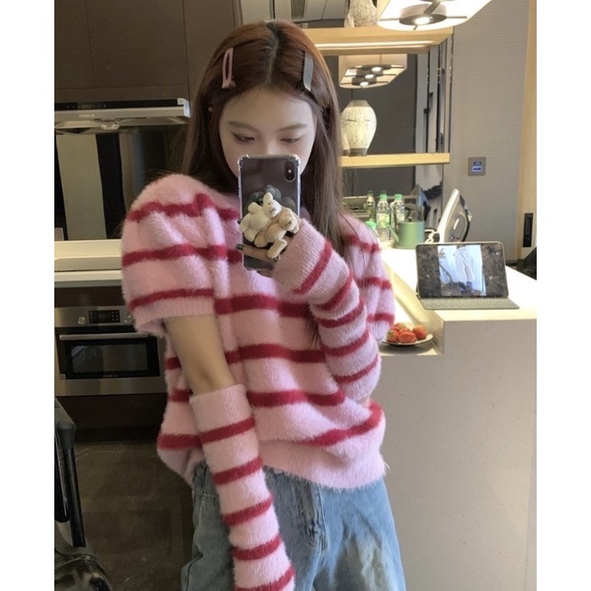 atasan fur import / baju lengan panjang import bangkok/ atasan rajut lengan pemdek/ atasan lengan pa