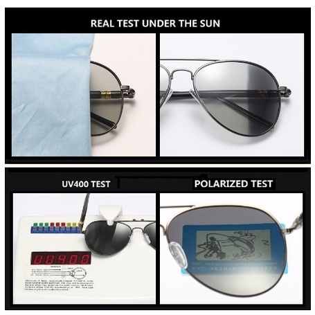 Ready Stock Kacamata Hitam Polarized Photochromic Berubah Warna Gaya Vintage Untuk Pria Dan Wanita