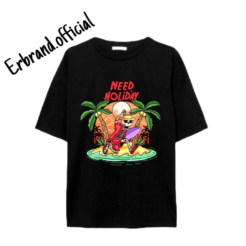 KAOS BAJU Need Holiday / TSHIRT HITAM/ Vintage / Tshirt S - oversize Hitam Pria Wanita Dewasa Tee By