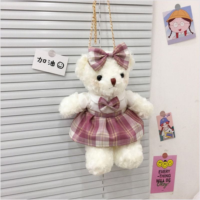 TAS SELEMPANG PEREMPUAN BONEKA TEDDYBEAR LUCU IMUT BULU TEBAL