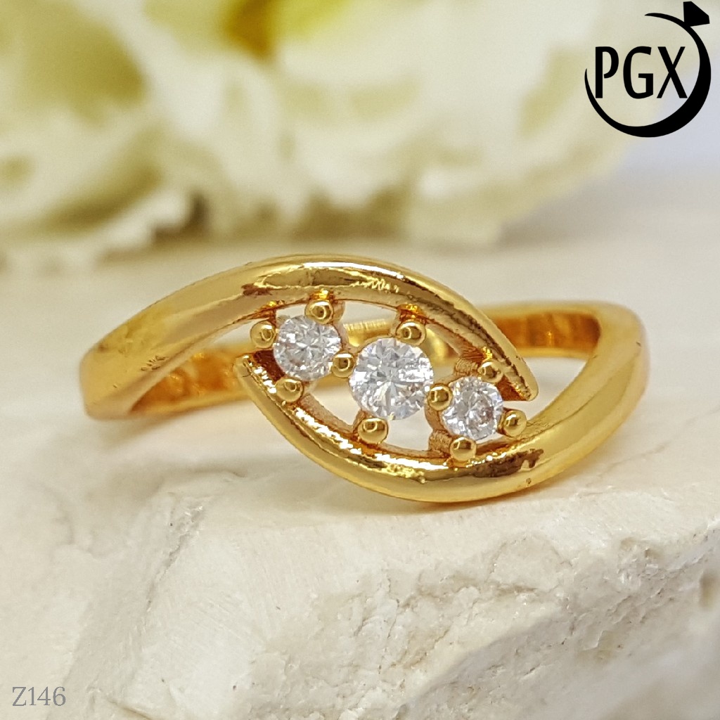 PGX Cincin Xuping Wanita Lapis Emas Aksesoris Perhiasan Fashion Premium - Z146