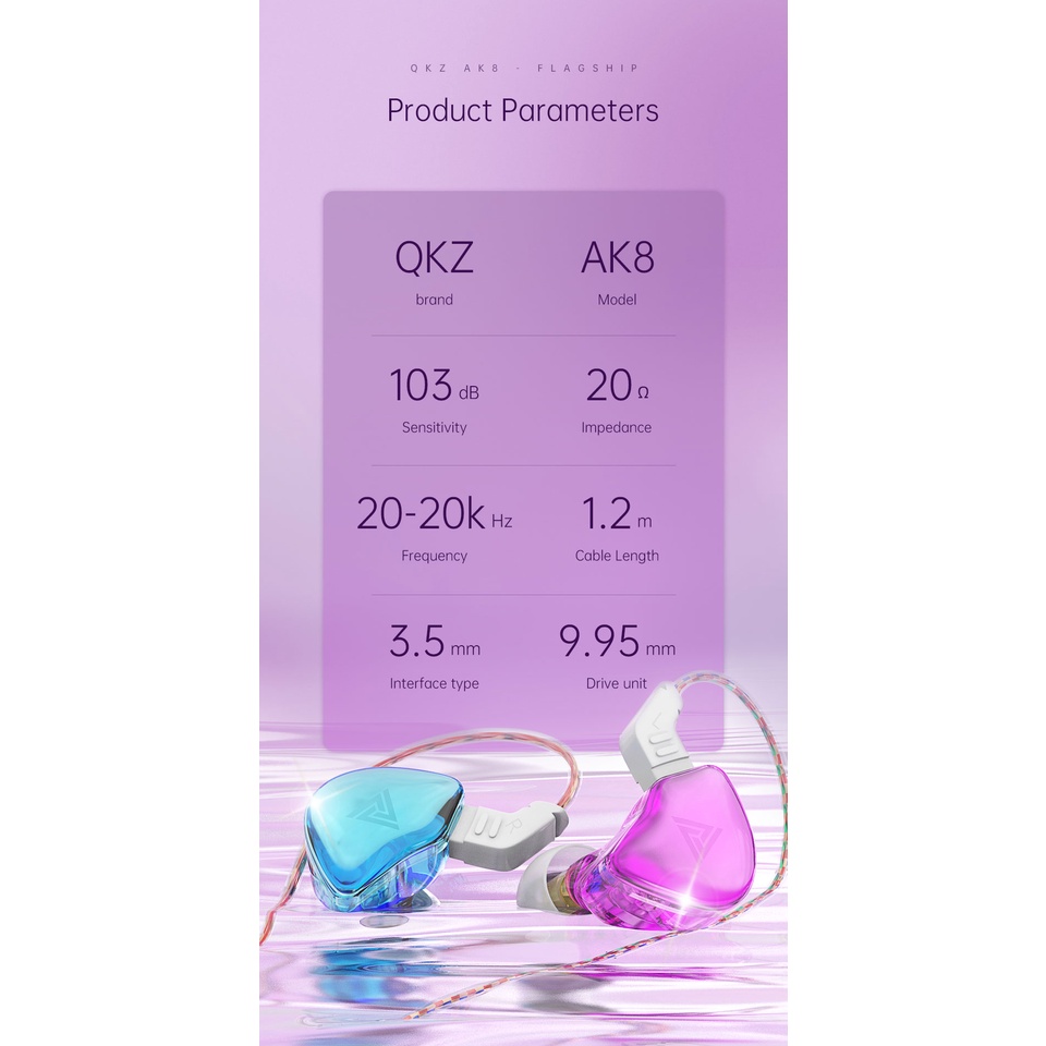 Qkz AK8 Earphone In Ear HiFi Dengan Kabel + Mic + Jack 3.5mm Untuk Olahraga Lari