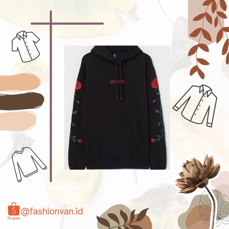 Jaket Hoodie Love is Blind 100% Ori + papperbag H&M (kalau masih ada)
