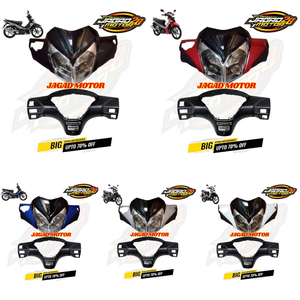 Batok Depan Belakang Supra X 125 New Batman Set Lampu Depan / Batok Kepala Totok Depan Belakang Supra X 125 New Batman Set Plus Lampu Reflektor Depan / Batok Depan Belakang Supra X 125 New Batman Plus Reflektor