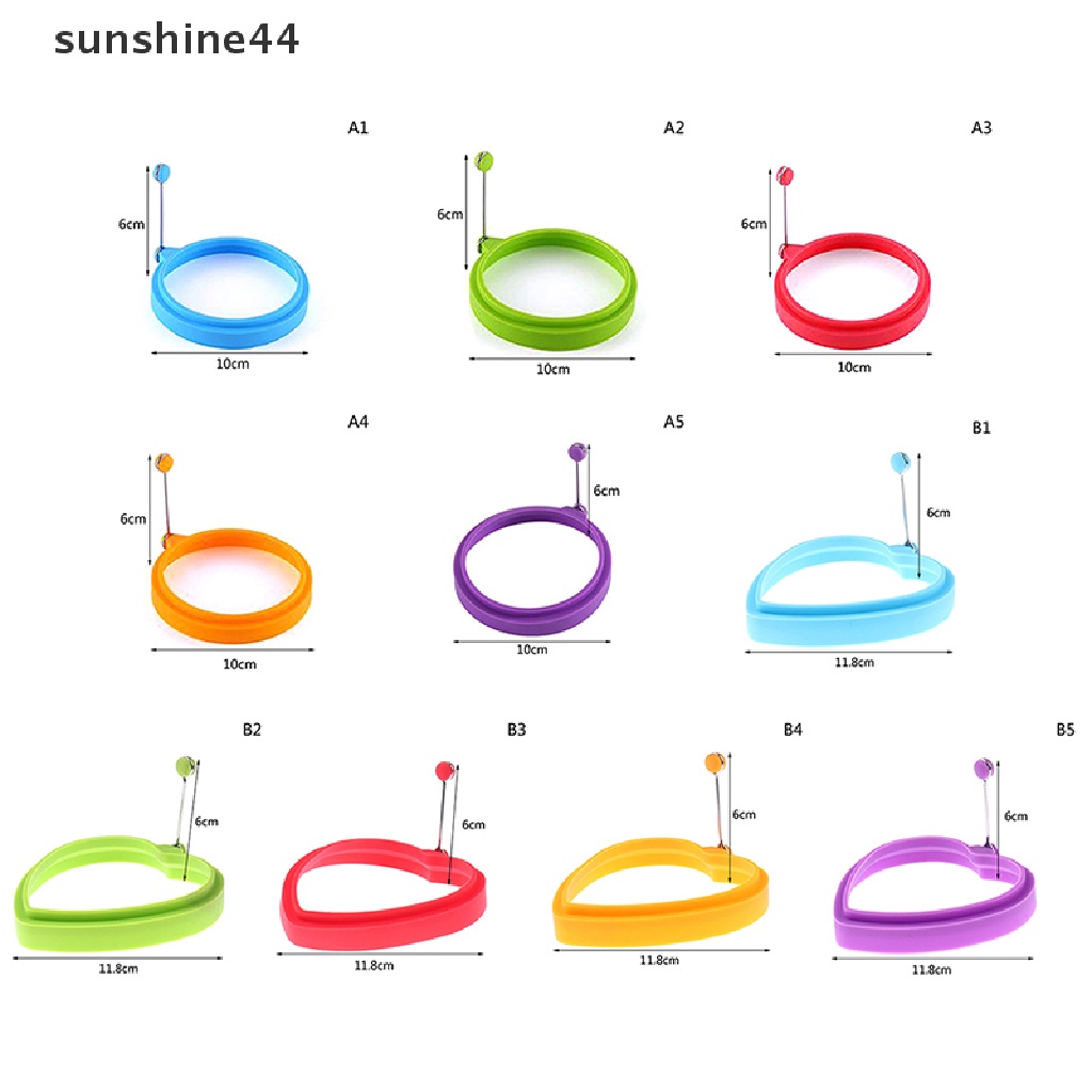 Sunshine Cetakan Telur Goreng / Pancake / Omelet Bentuk Bulat Bahan Silikon