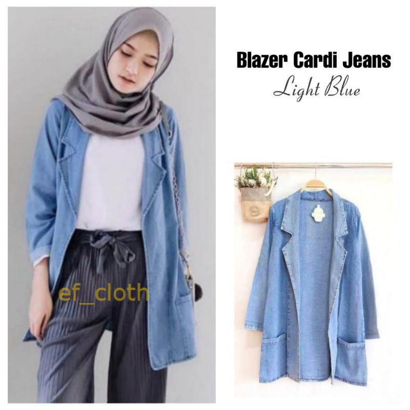 Blazer Jeans Tebal | Blazer Wanita | Blazer Jeans
