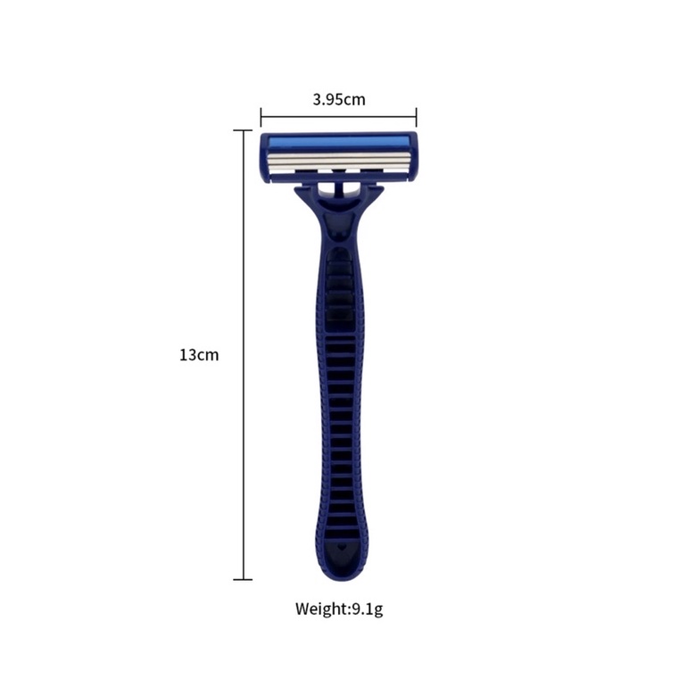 pisau Cukur jenggot Kumis 3 mata silet Balih Blade alat Tajam Biru manual Pria cowok-5