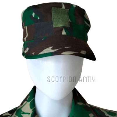 Topi PDL TNI / Topi Pet Komando bahan Panca Produksi