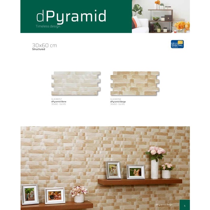 KERAMIK DINDING 30X60 CM ROMAN INTERLOCK DPYRAMID BEIGE GRADE A