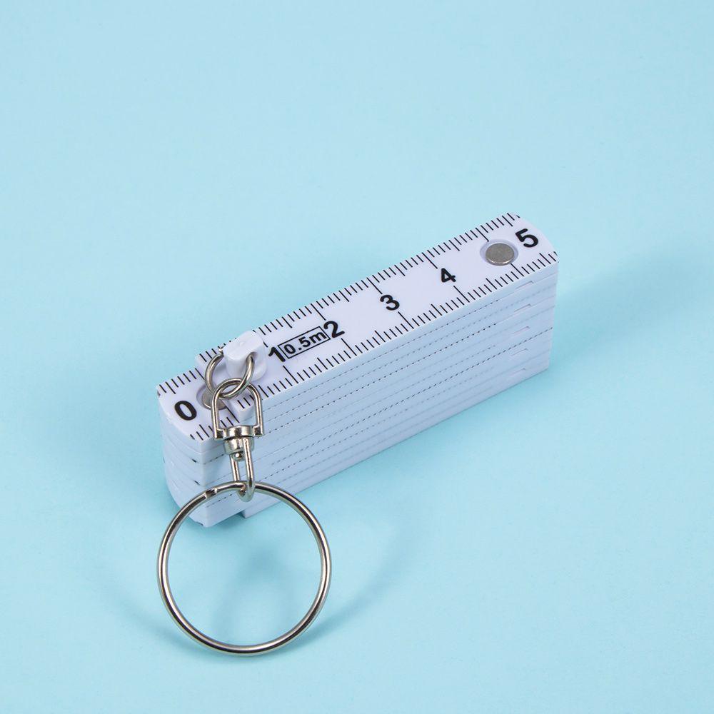 [Elegan] Alat Ukur Pencari Kunci Plastik Tahan Lama Fold Ruler Tape Key Chains