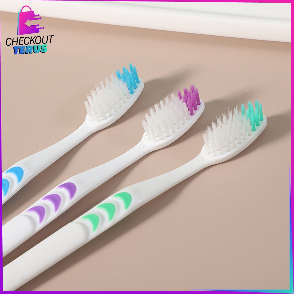 CT C676 Sikat Gigi Dewasa 1 SET ISI 10 PCS Bahan Lembut 1 Pack Tootbrush Double Care Sensitive Sikat Gigi Nano Tech