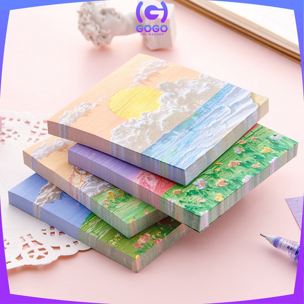 GOGO-A37 Memo Tempel Aesthetic Sticky Notes Motif Alam Indah / Note Beauty nature / Memo Tempel Notes Pemandangan / Memopad lucu