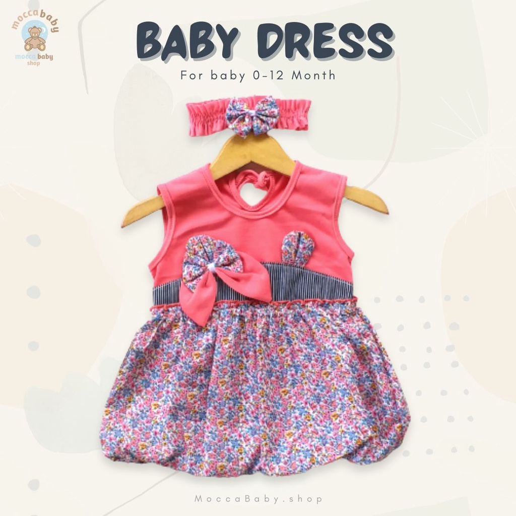 MBSS - (EXCLUSIVE ON MOCCABABY ) Dress Bayi Motif Animal Lucu Baju Bayi Perempuan / QIU2 PITA SALUR