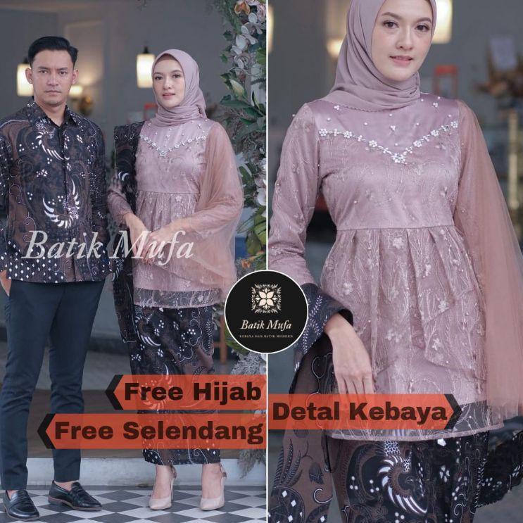 Rekomendasi Kebaya couple MEYCA Brown KEBAYA MODERN , BATIK COPEL ,Kebaya brokat kebaya wisuda terba
