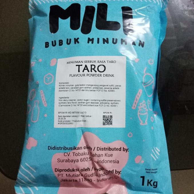 

[COD] Mili minuman blend, drink powder Taro, bubuk minuman milkshake 1kg [COD]