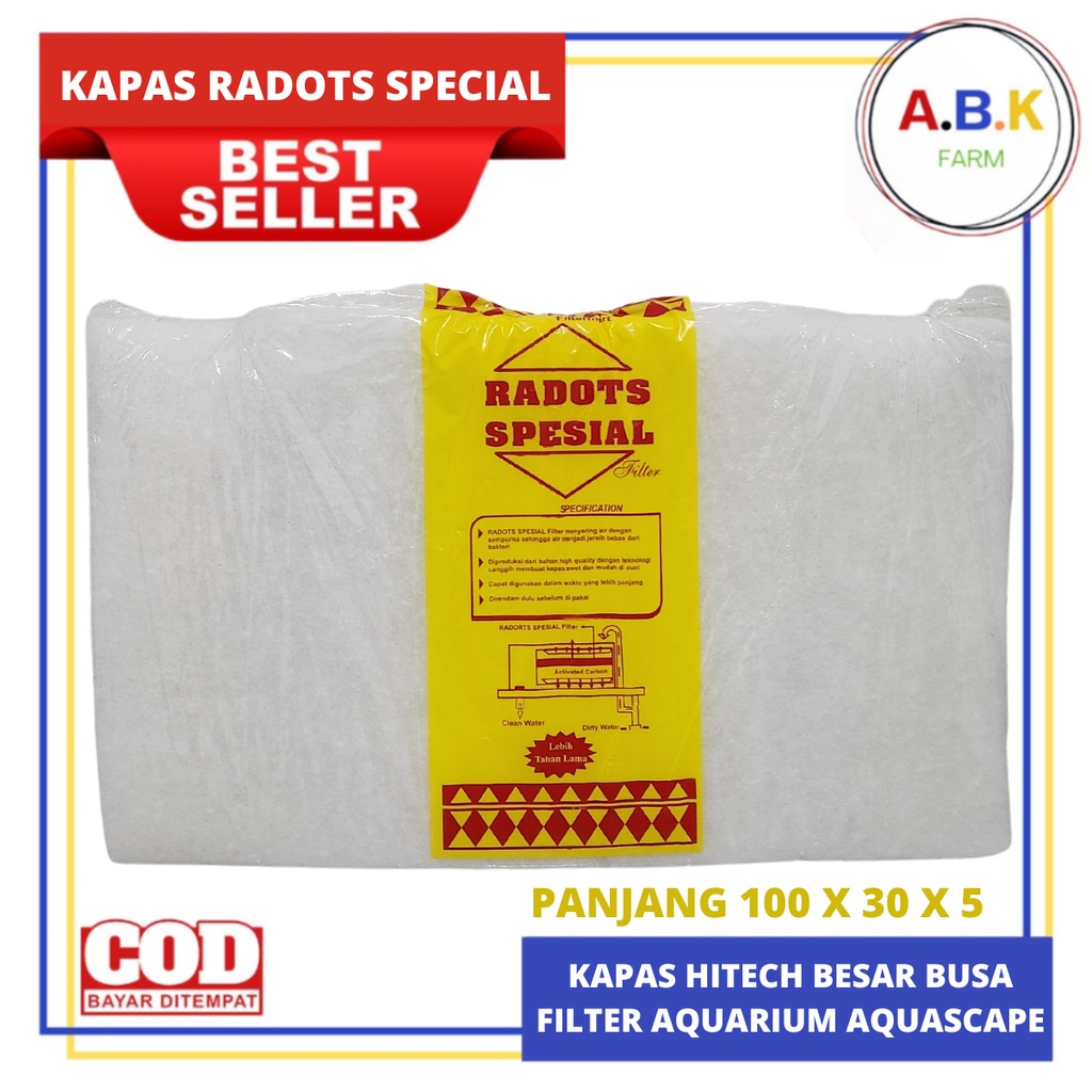 Kapas Hitech BESAR LARGE Dakron Busa Filter Aquarium Hi-Tech Radots Special 100X30X5 CM