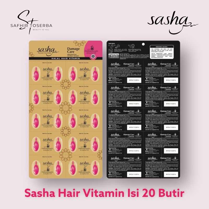 SASHA Hair Vitamin Damage Care isi 20 butir - Vitamin Rambut