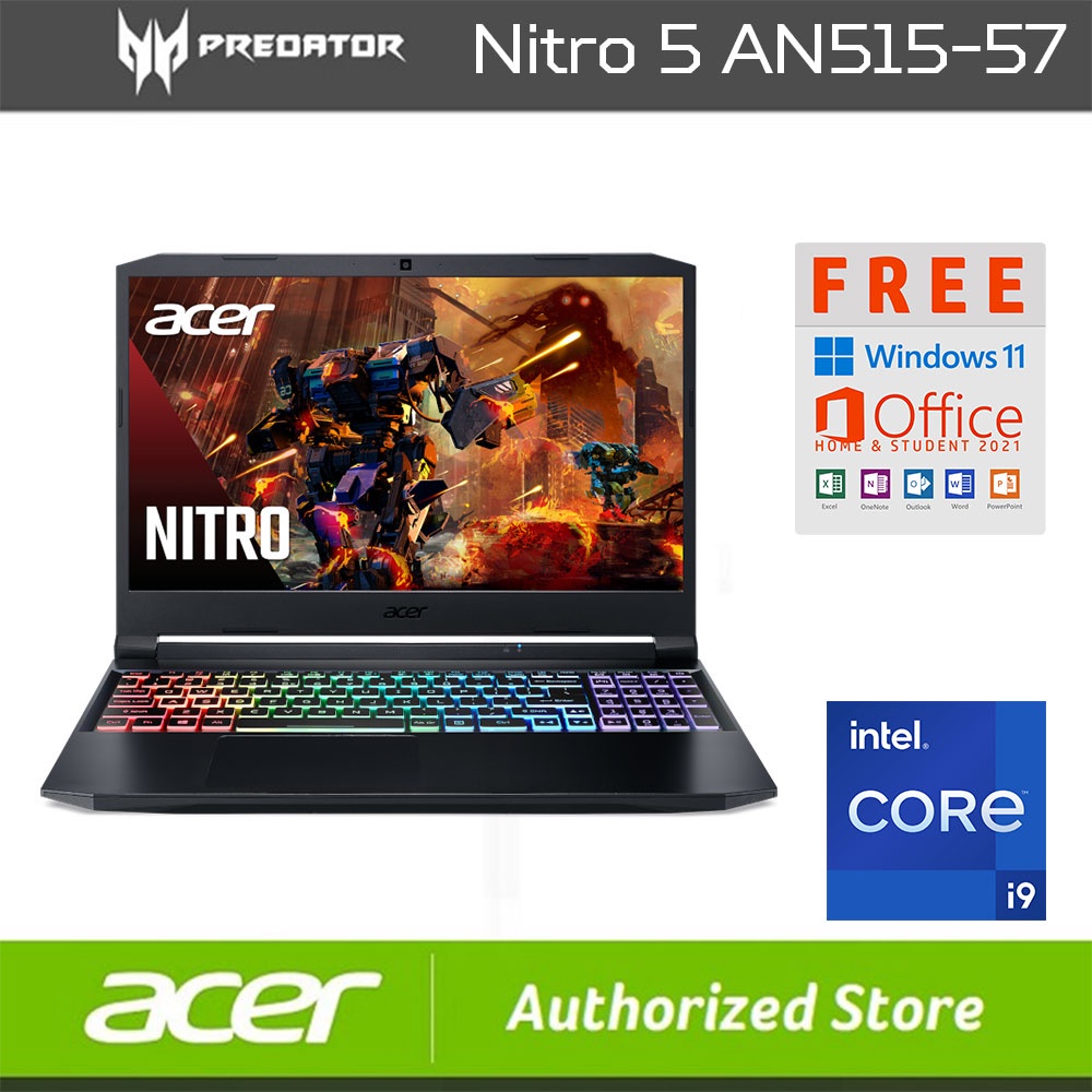 Acer Predator Nitro 5 AN515-57-921P i9-11900H-RTX 3060-16GB-512GB-Win
