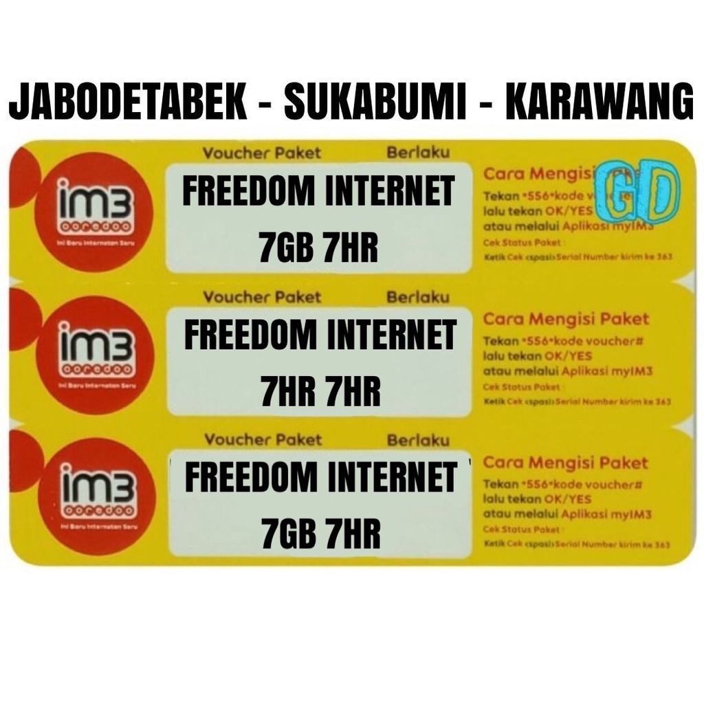 Voucher Indosat Freedom Internet 7GB 7Hari (13GB)