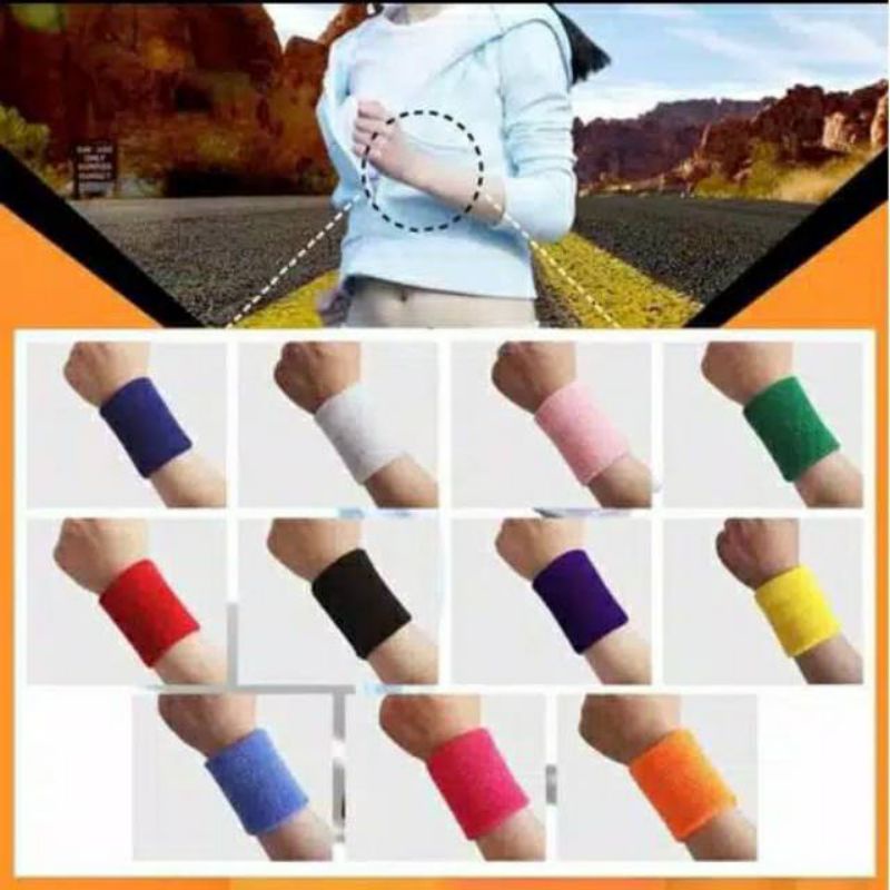 Wristband Handuk Pergelangan Tangan / Wrist Hand Band Towel Olahraga Bulutangkis Badminton Tennis