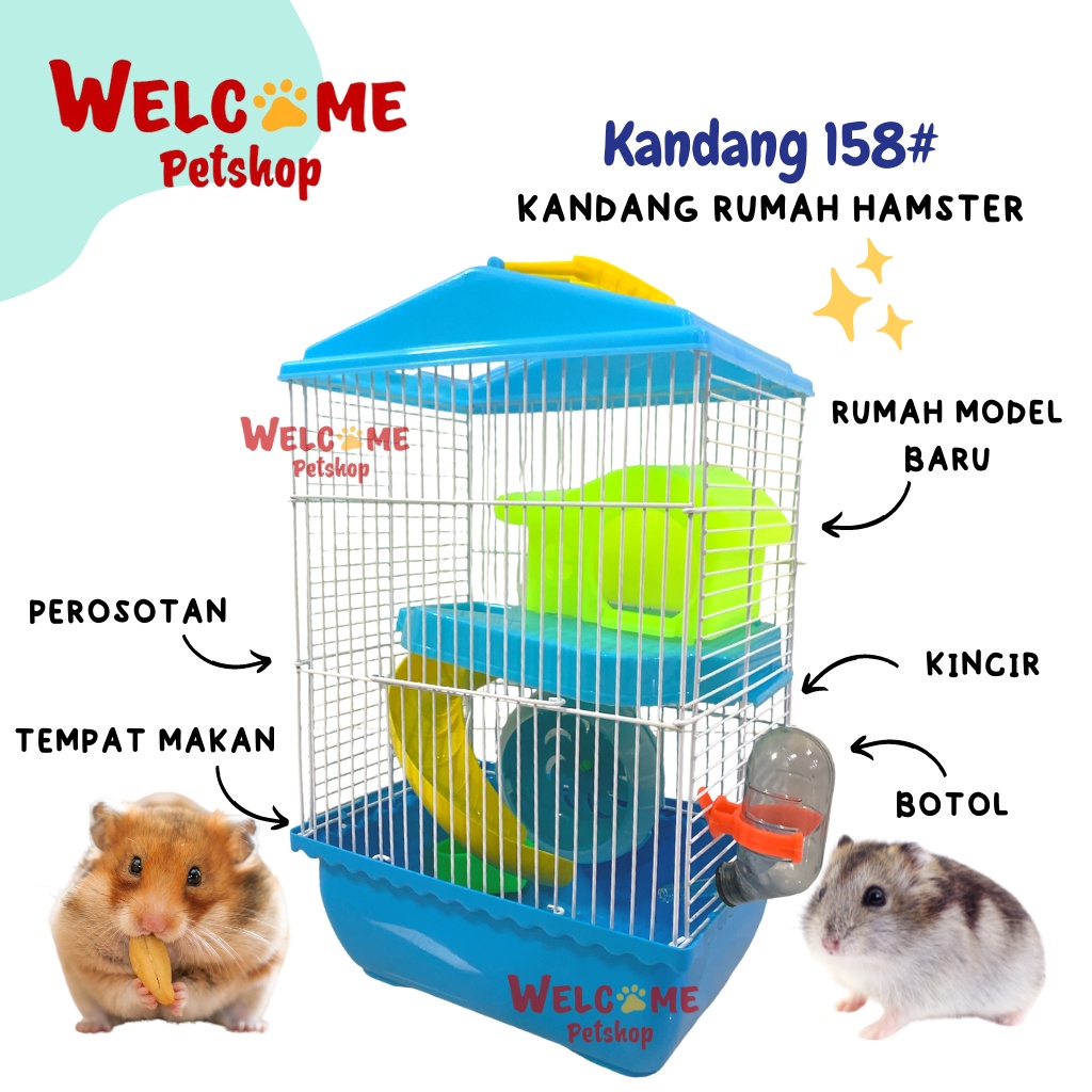 Jual Kandang 158 Rumah Hamster Mainan Kincir Tipe Tinggi Dua Tingkat ...