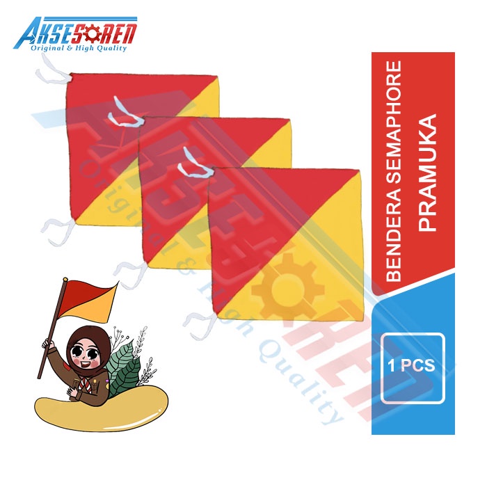 

Bendera Semaphore Pramuka [1 Pasang/2 Pcs] / Bendera Pramuka / Perlengkapan Pramuka / Bendera Semapur