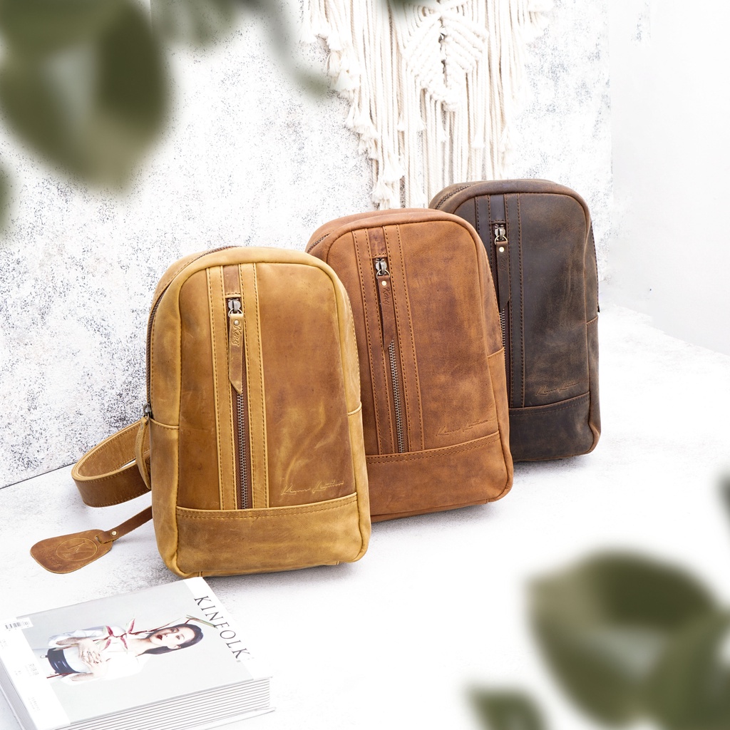 Waist Bag Kulit Asli Pria - ALVARO -  Kenes Leather