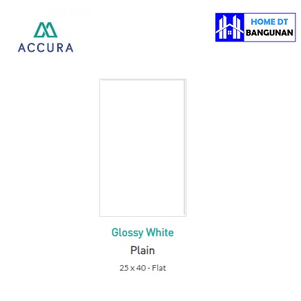 Accura Glossy White 25x40 Kw1 (118481) Keramik Dinding / Keramik Accura/Keramik Dinding Kamar Mandi/