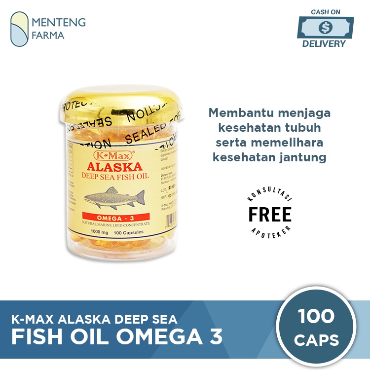 K-max Alaska Deep Sea Fish Liver Oil Omega 3,6,9 (Isi 100)