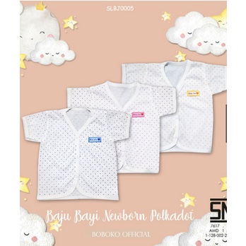 BOBOKO SETELAN Baju Bayi Newborn Lengan Pendek Polkadot