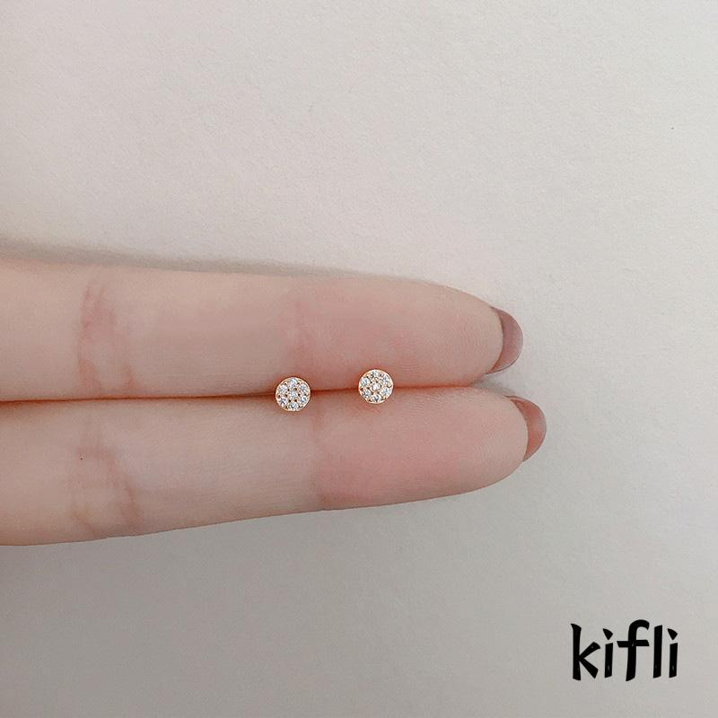 Anting Stud Kristal Berlian Bahan Titanium Steel S925 Untuk Wanita