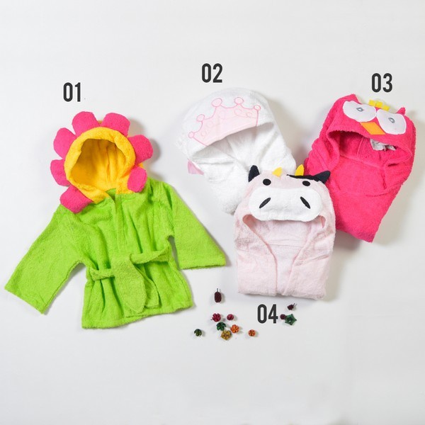 LID003 Baby Bathrobe Karakter (Jubah Mandi/ Kimono Bayi Karakter) Cotton Towel Import - Your Affordable Quality!