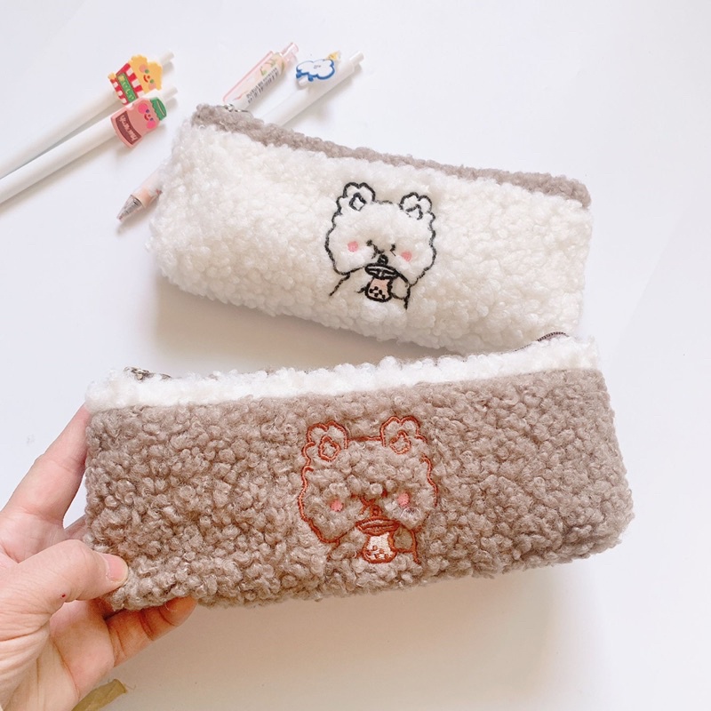 

TEMPAT PENSIL BERUANG BULU DOMBA | TEMPAT PENSIL LUCU KOREA