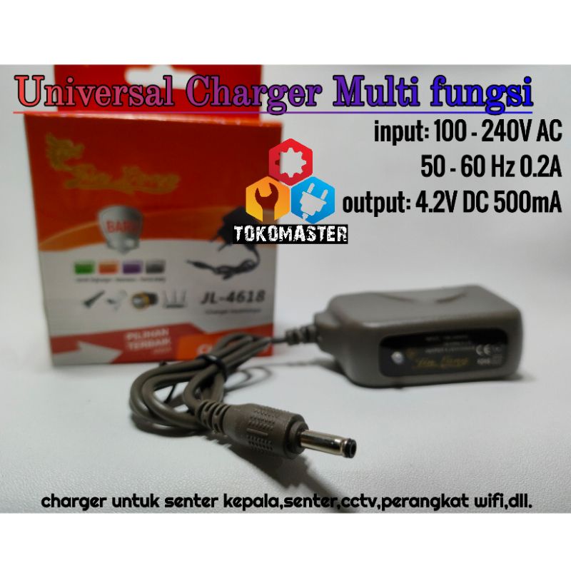 Charger Multi Fungsi Universal Charge Adaptor Cas Aneka Senter Headlamp emergency lamp surya luby dony mitsutama