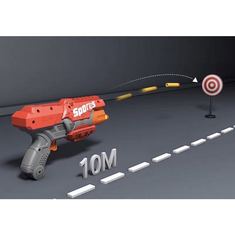 HAPPYTOYS.888 #B01 MAINAN PISTOL TEMBAKAN NERF SERI SPORT / SOFT TOYS GUN / PELURU SPONS PISTOL LEMBUT
