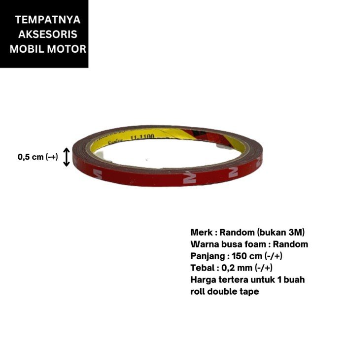 

Double Tape Perekat Isolasi 0.5cm x 3meter Dobel Tape Foam Rep