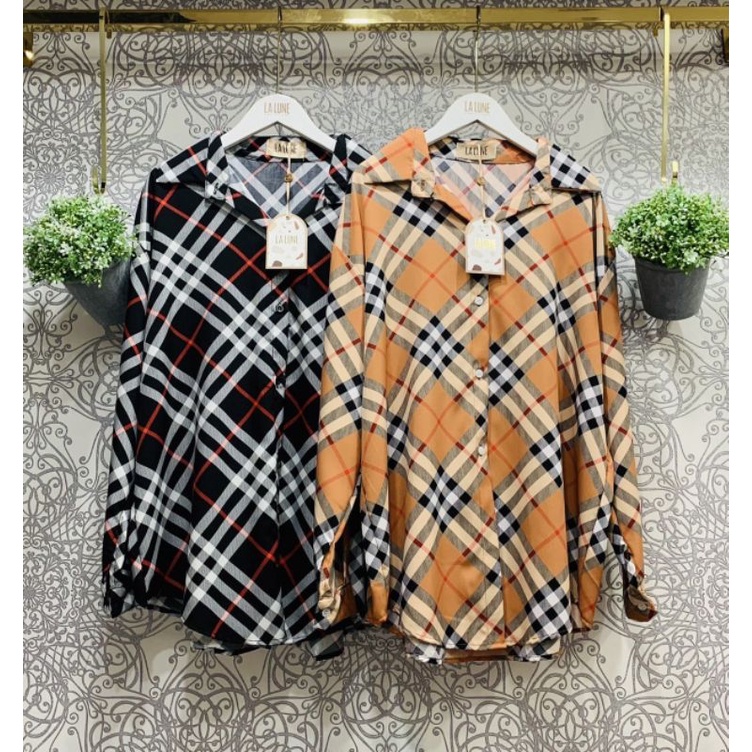 KEMEJA LALUNE BURBERRYY OVERSIZE 100% ORIGINAL IMPORT BANGKOK