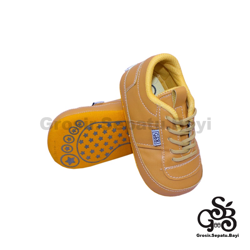 Sepatu Bayi - Baby Shoes - Prewalker  | 2-12 bulan | casual MARGOM TAN polos ringan &amp; fleksibel