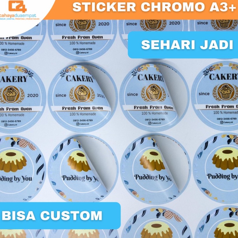 

Print Cetak Stiker Sticker Label Logo Custom Costum Kustom Chromo A3