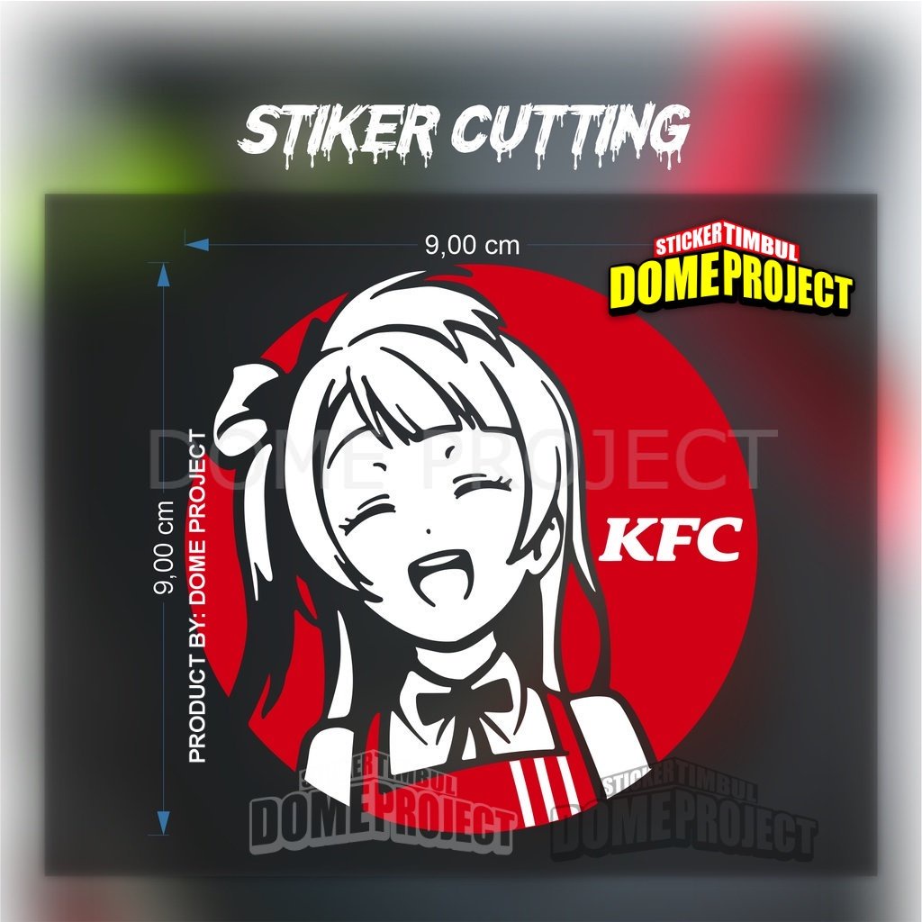 STIKER MOTOR CUTTING KFC ANIME DECAL PREMIUM GRADE